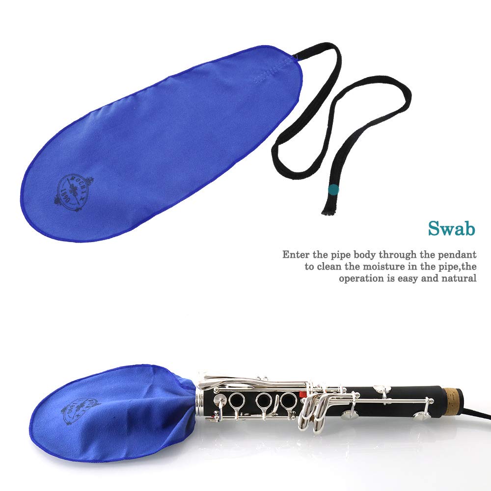 Clarinet Cleaner Care Cleaning Kit,Maintenance Kit,Key Oil,Cork Grease,Swab,Cleaning Cloth,Thumb Rest,Mouthpiece Brush and More(